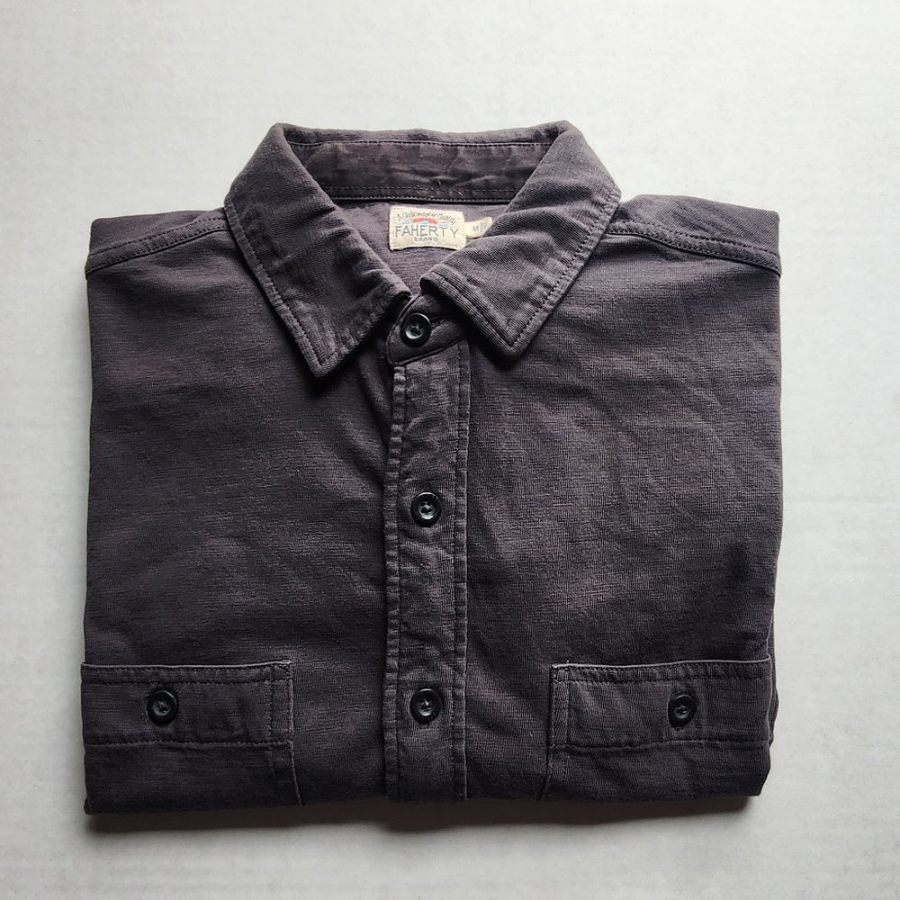 Faherty Grey Button Down Shirt